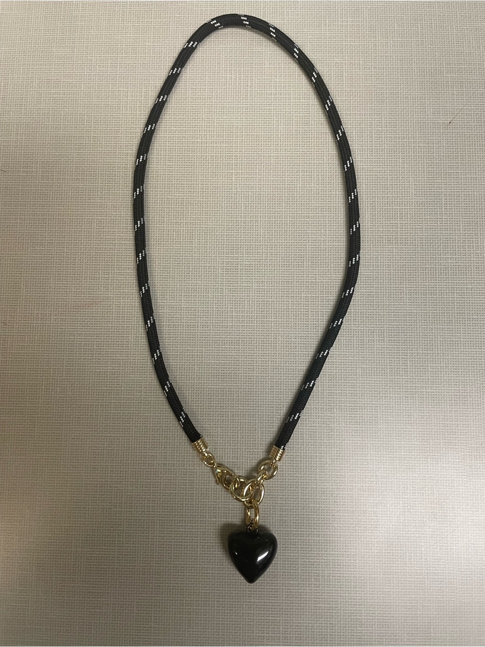 Roxanne Assoulin Black Cord Necklace with Puffy Heart Charm - Picture 3 of 9